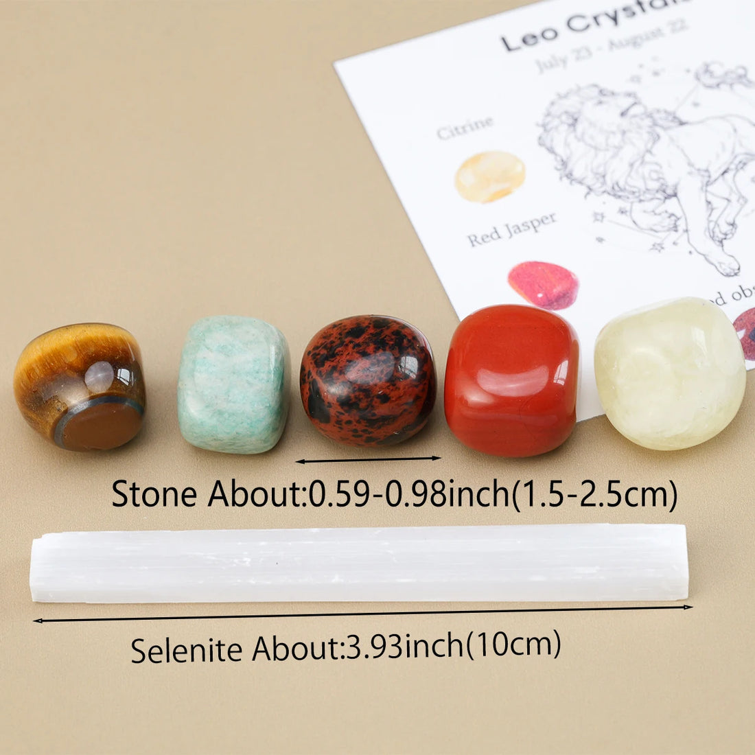 1PC Natural Crystal 12 Zodiac Sign Rolling Stones Selenite Stick Set Colorful Crystal Crafts Meditation Stone Holiday Gift