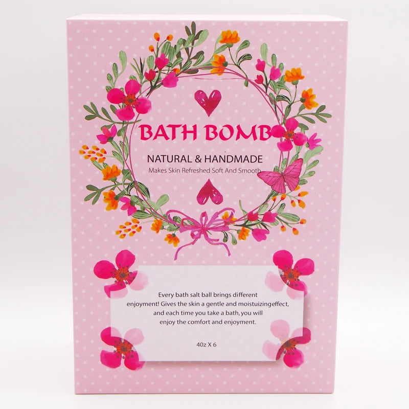 6pcs bath bomb gift box body care spa bathtub is an ideal gift for her/him, wife, girlfriend's birthday or Mother's Day