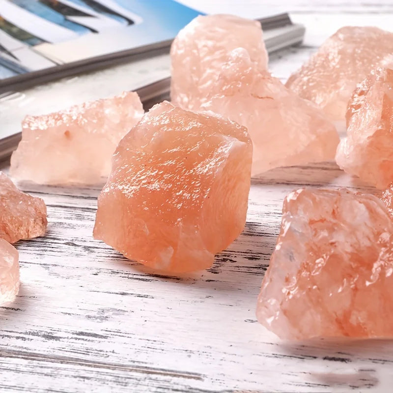 1pc Himalayan Orange Pink Salt Rough Raw Stone Crystal Chunks - Rock Salt Crystals From Khewra Salt Mine for Decor Salt Lamp DIY
