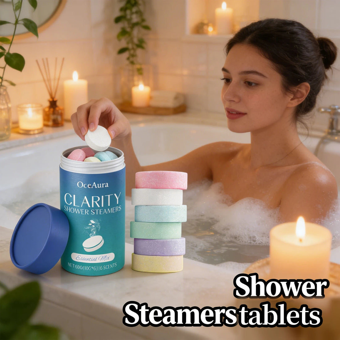 Shower Steamers Tablets Aromatherapy Relieve Physical Fatigue Stress Improve Mood Enhance Sleep Quality Relaxing Bath Bombs Set