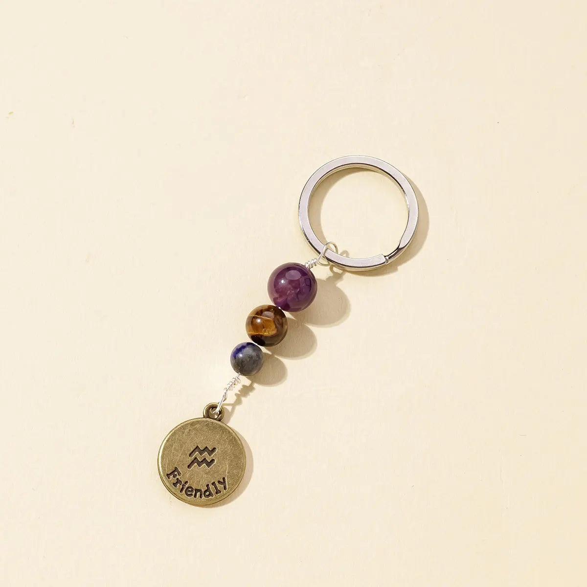 1pc Natural Crystal 12 Zodiac Signs Key Set Colorful Crystal Crafts Meditation Demagnetizer Holiday Gift