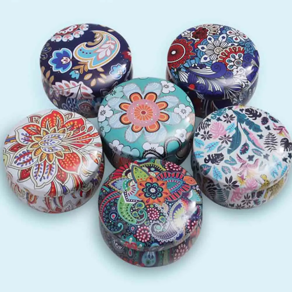 6PCS/Set Scented Candle Box Vintage Flower Rose Lavender Candle Jars Soy Wax Fragrance Candles Wedding Birthday Gift Home Decor